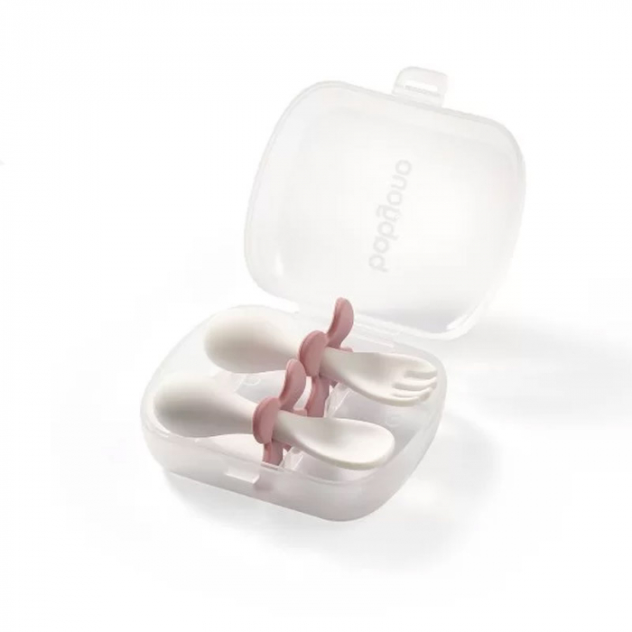 Set 2 tacamuri lingurita si furculita pentru bebelusi BabyOno NO-969A, Alb [2]