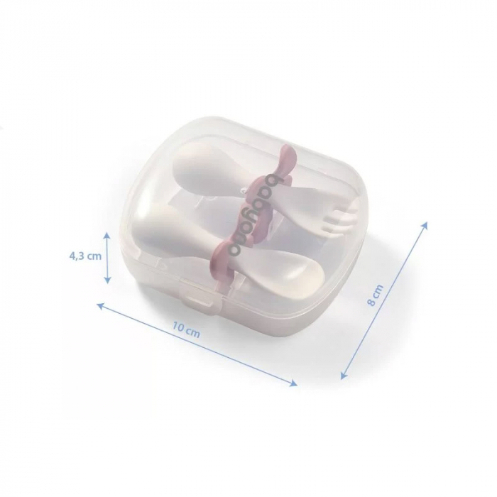 Set 2 tacamuri lingurita si furculita pentru bebelusi BabyOno NO-969A, Alb [3]