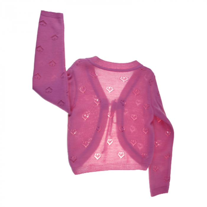 Cardigan cu maneca lunga pentru fete Mini Junior CPFML-534-146, Roz [2]