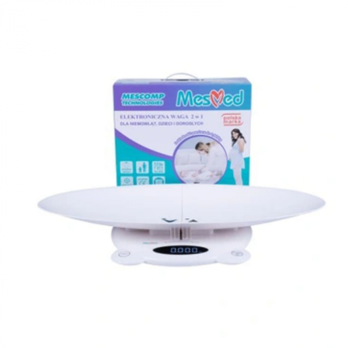 Cantar electronic pentru bebelusi 2 in 1 MesMed 466516-C, Alb [2]
