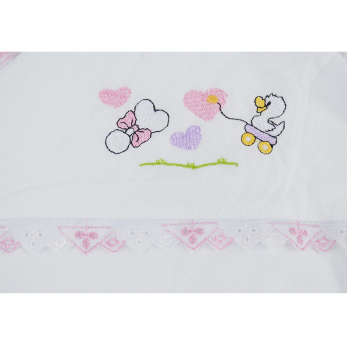 Prosop cu gluga 90 x 90 cm pentru fete Pifou 9001A13, Alb [2]