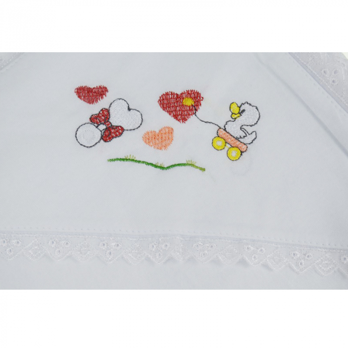 Prosop cu gluga 90 x 90 cm pentru fete Pifou 9001A14, Alb [2]