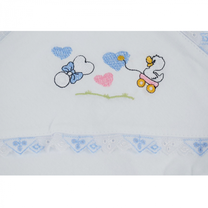 Prosop cu gluga 90 x 90 cm pentru baieti Pifou 9001A15, Alb [2]