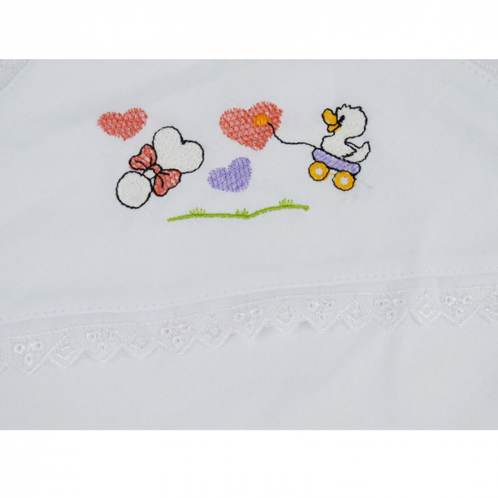Prosop cu gluga 90 x 90 cm pentru fete Pifou 9001A17, Alb [2]