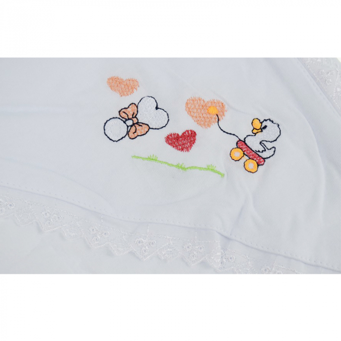 Prosop cu gluga 90 x 90 cm pentru fete Pifou 9001A18, Alb [2]