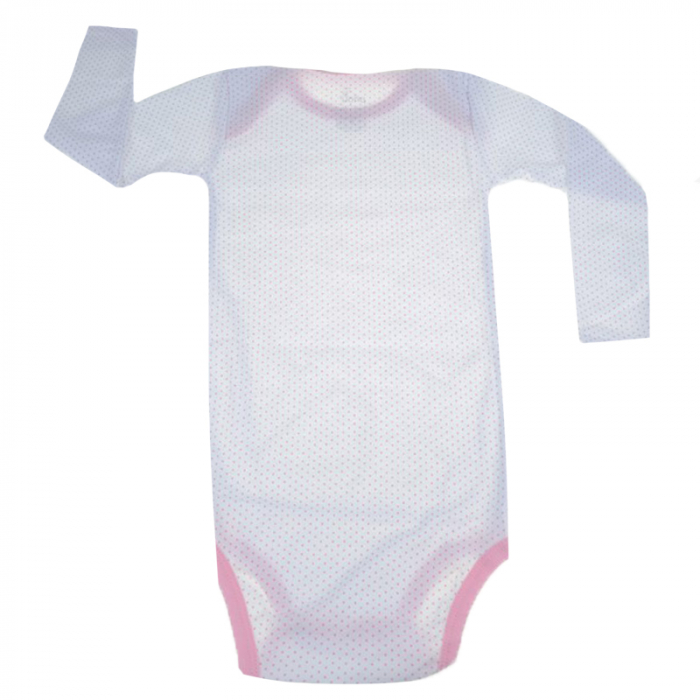 Body cu maneca lunga pentru fete Pifou Model 6 ML6-A28, Alb [2]