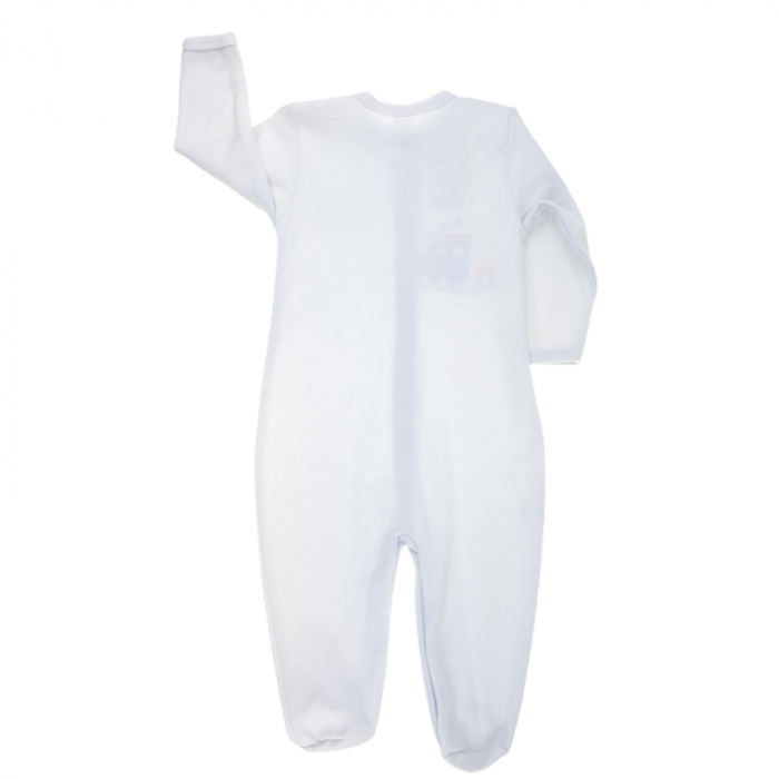 Salopeta cu maneca lunga pentru baieti Amma Baby Train A01-0855-74, Alb [2]