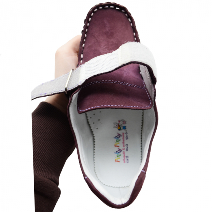 Mocasini ortopedici din piele pentru fete Pinky Pinky MPF-3008, Visiniu [3]