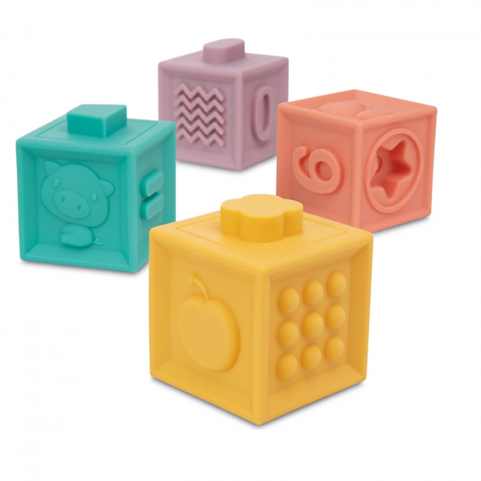 Set 12 blocuri senzoriale de constructie Canpol Babies Soft 79/102, Multicolor [3]