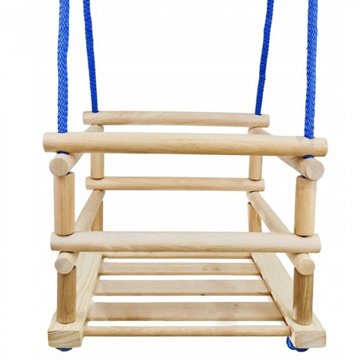 Leagan din lemn cu franghie pentru baieti Mini Junior 894198, Albastru [2]