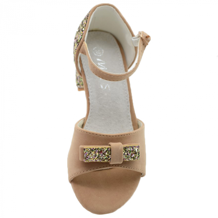 Sandale cu toc pentru fete MRS R1510-B-24, Bej [2]
