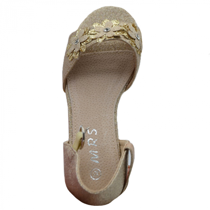 Sandale cu toc pentru fete MRS M822A-31, Auriu [4]