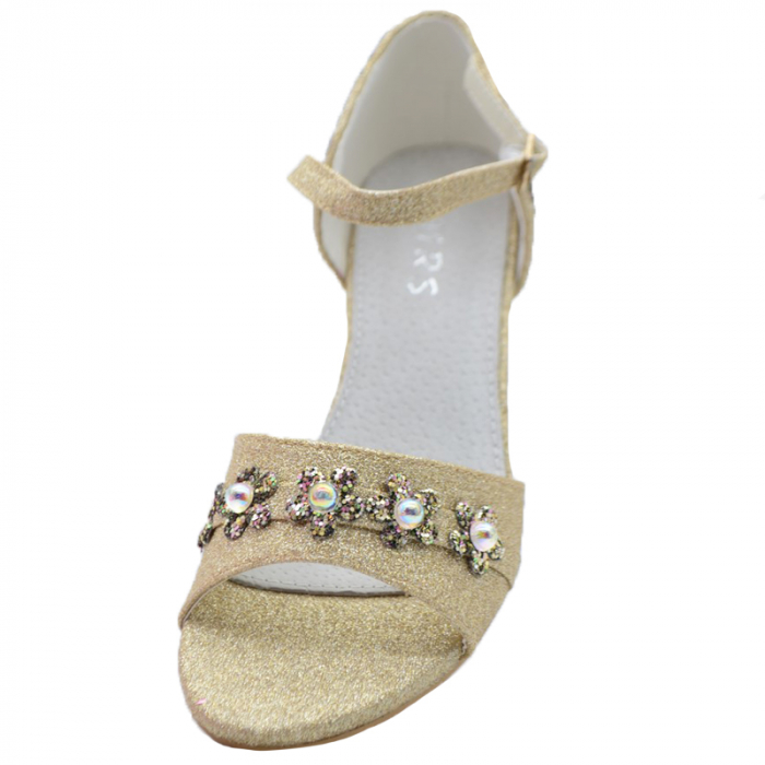 Sandale cu toc pentru fete MRS M1512-31, Auriu [2]