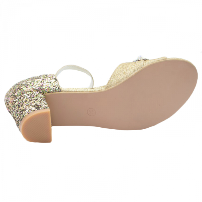 Sandale cu toc pentru fete MRS M1512-31, Auriu [3]