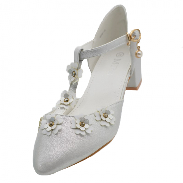 Pantofi cu toc pentru fete MRS M65-3A-30, Alb [2]