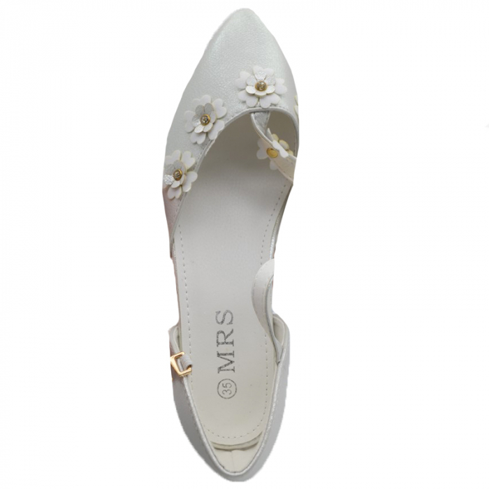 Pantofi cu toc pentru fete MRS M65-3A-30, Alb [4]