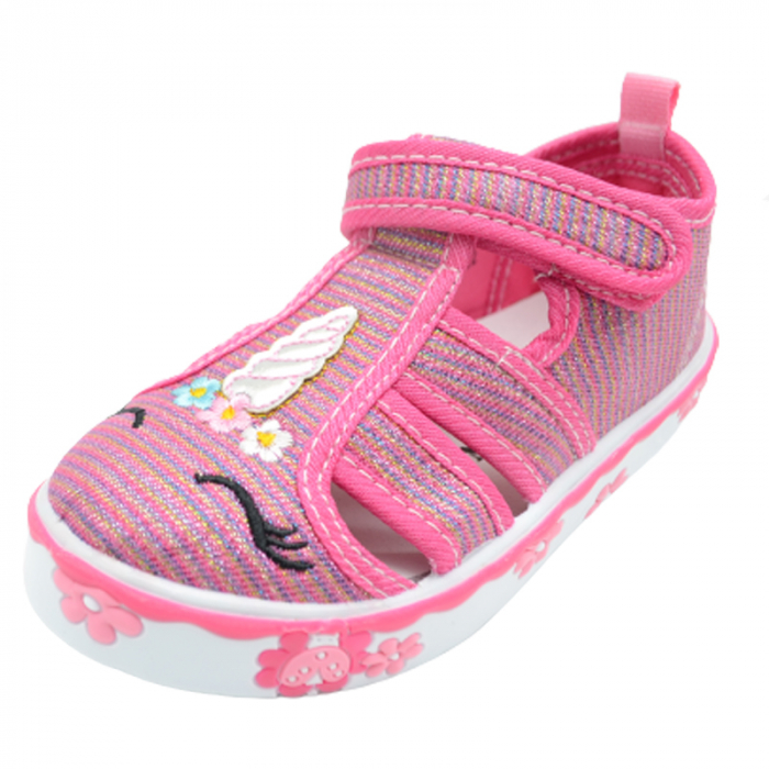 Sandale din panza pentru fete American Club TEN75/22, Fucsia [3]