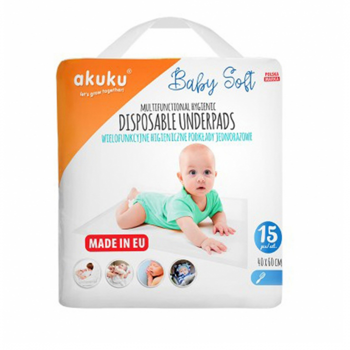 Set 15 bucati protectie impermeabila pentru saltea 40 x 60 cm Akuku A0500, Alb [5]