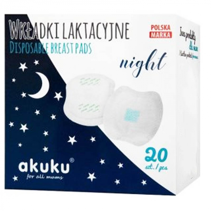 Absorbante anti lactatie autocolante pentru san de noapte 20 bucati Akuku A0444, Alb [2]