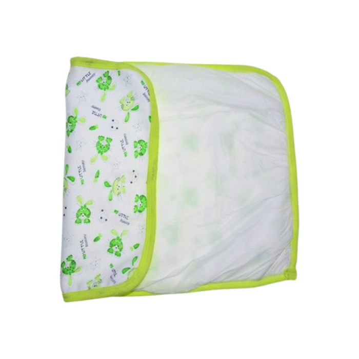 Aleza impermeabila si refolosibila din bumbac, 60 x 40 cm pentru bebe, Mini Junior ALZ0109, Verde [2]