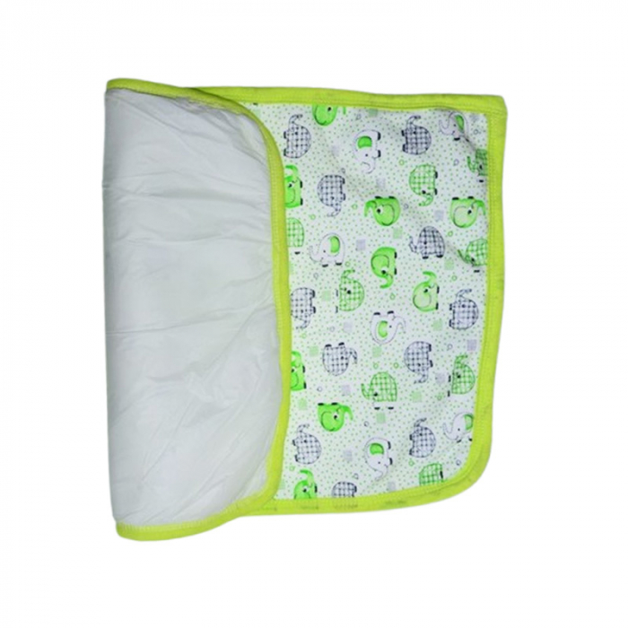 Aleza impermeabila si refolosibila din bumbac, 60 x 40 cm pentru bebe, Mini Junior ALZ0109V, Verde [3]