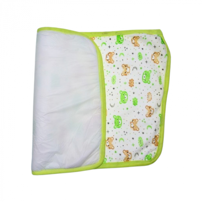 Aleza impermeabila si refolosibila din bumbac, 60 x 40 cm pentru bebe, Mini Junior ALZ0109V2, Verde [2]