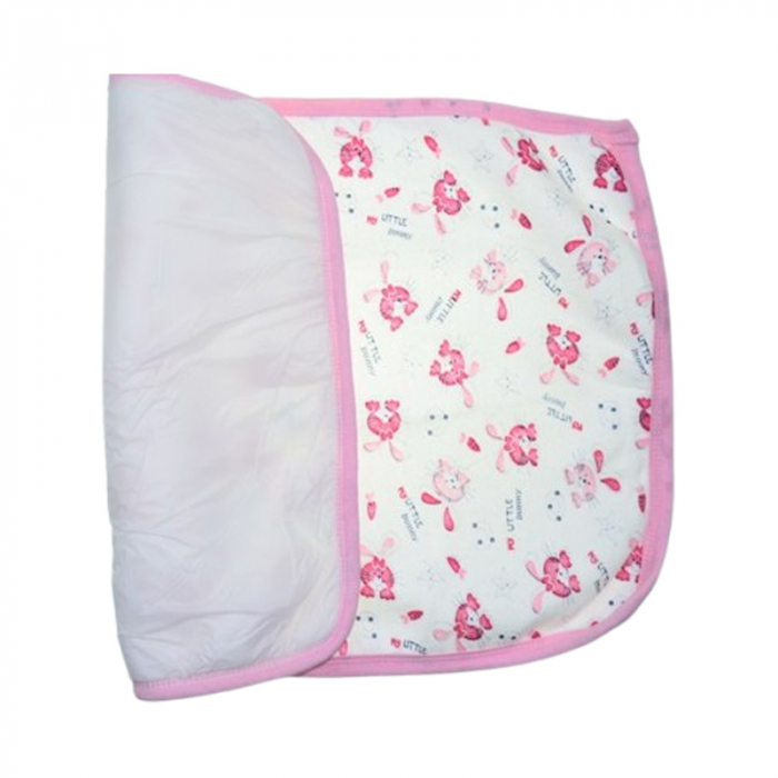 Aleza impermeabila si refolosibila din bumbac, 60 x 40 cm pentru bebe, Mini Junior ALZ0109R, Roz [3]