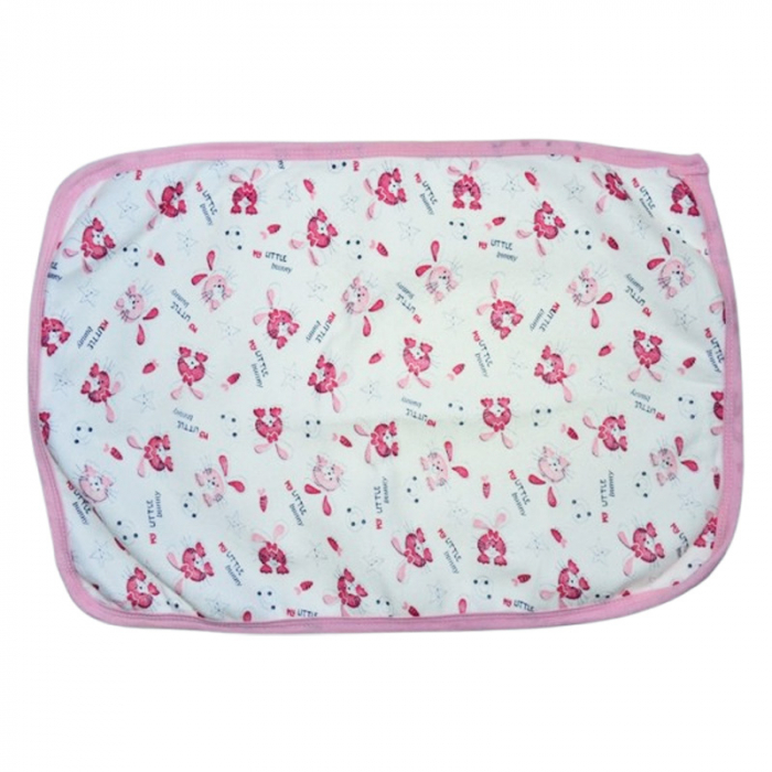 Aleza impermeabila si refolosibila din bumbac, 60 x 40 cm pentru bebe, Mini Junior ALZ0109R, Roz [1]
