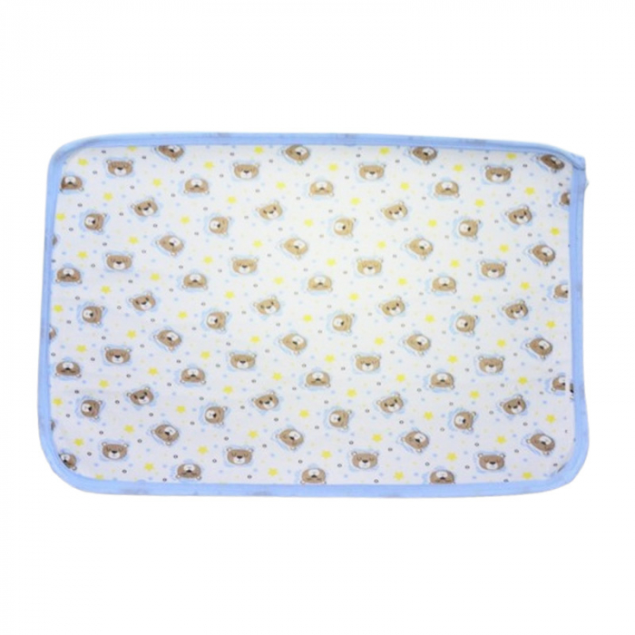 Aleza impermeabila si refolosibila din bumbac 70 x 50 cm pentru bebe, Mini Junior ALZ0109A2, Albastru [1]