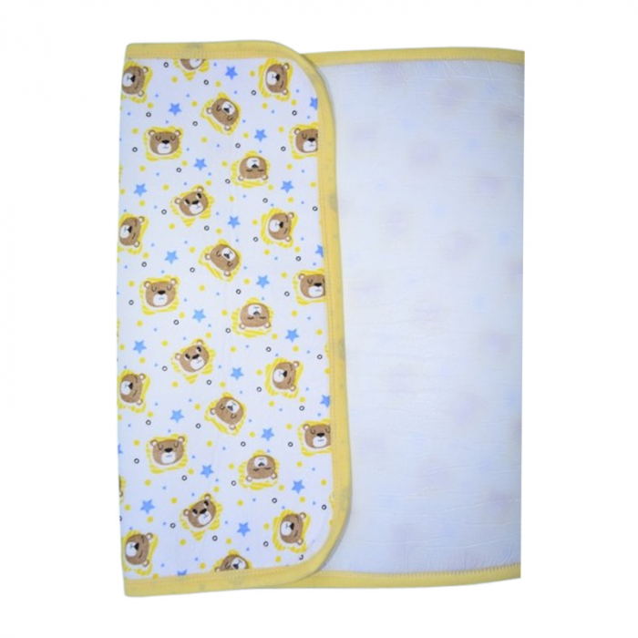 Aleza impermeabila si refolosibila din bumbac 70 x 50 cm pentru bebe, Mini Junior ALZ0109G3, Galben [3]