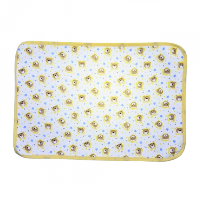 Aleza impermeabila si refolosibila din bumbac 70 x 50 cm pentru bebe, Mini Junior ALZ0109G3, Galben [2]