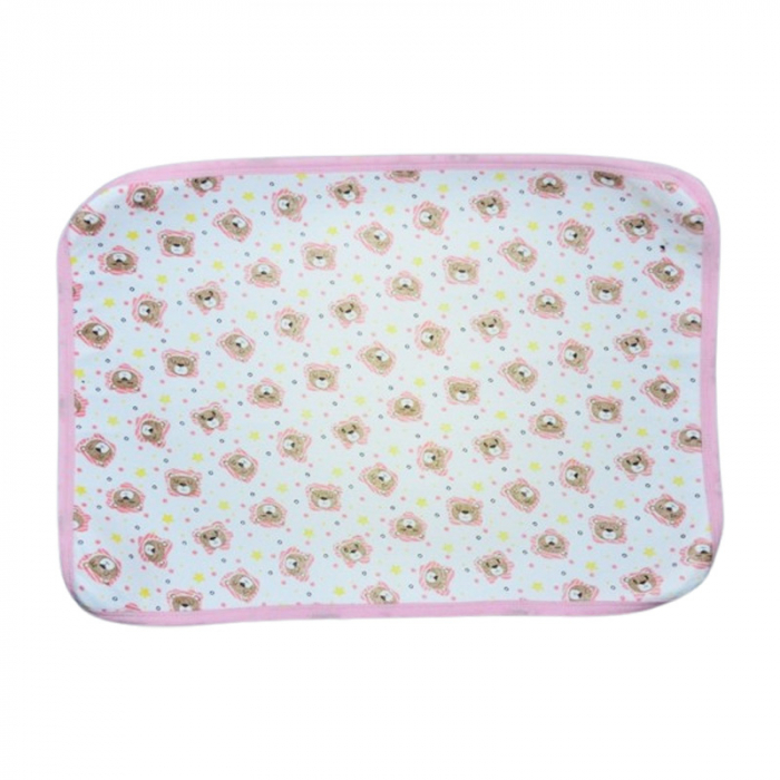 Aleza impermeabila si refolosibila din bumbac 70 x 50 cm pentru bebe, Mini Junior ALZ0109R3, Roz [2]
