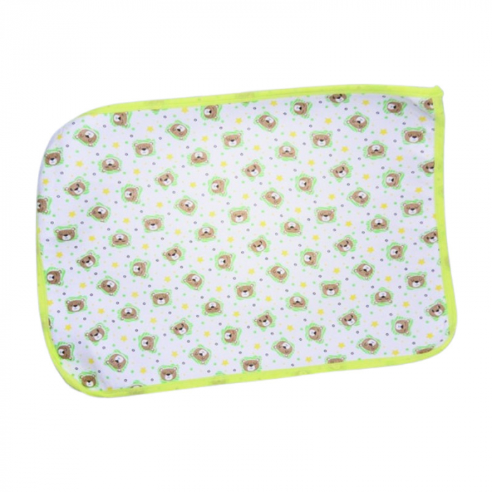 Aleza impermeabila si refolosibila din bumbac 70 x 50 cm pentru bebe, Mini Junior ALZ0109V3, Verde [2]
