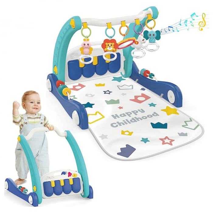 premergator si covoras muzical 2 in 1 pentru baieti 0 luni+ Toyz HE0633, Albastru [2]