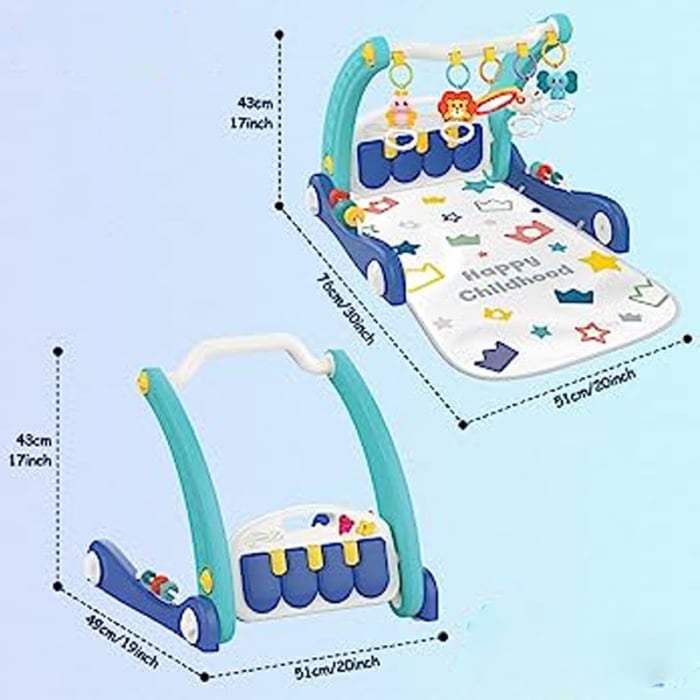 premergator si covoras muzical 2 in 1 pentru baieti 0 luni+ Toyz HE0633, Albastru [3]