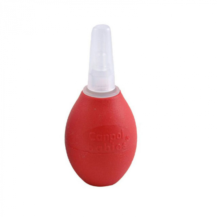 Aspirator nazal cu varf din silicon 0+ luni Canpol Babies 9/119RO, Rosu [2]