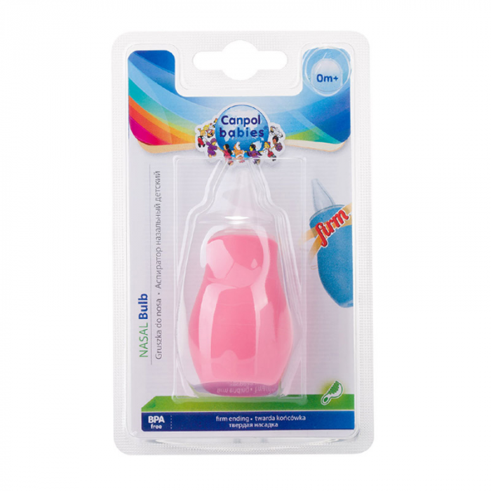Aspirator nazal cu varf din silicon Canpol Babies 2/118, Roz [2]