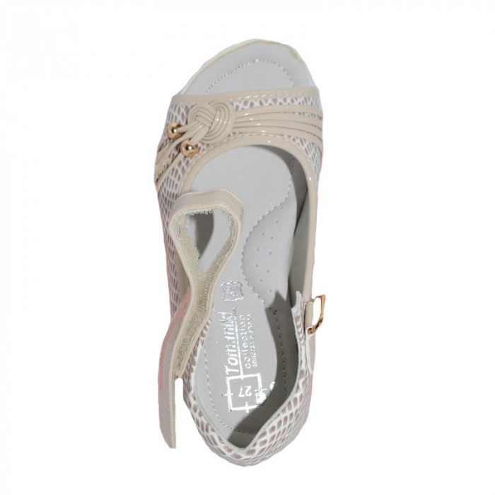 Sandale ortopedice pentru fete Tom Miki B-3178-D-27, Crem [4]