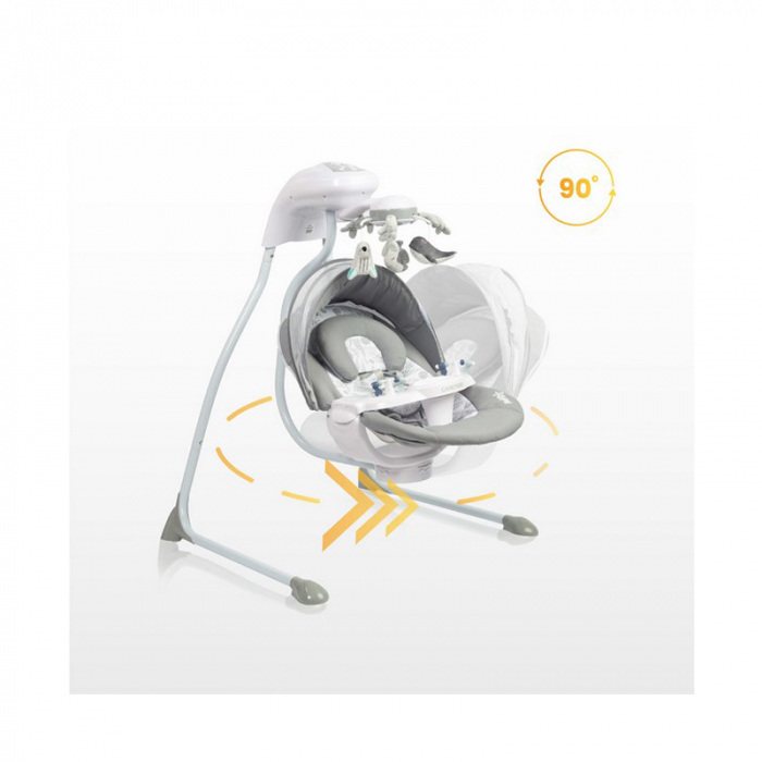 Leagan electric reglabil, cu muzica, pentru bebelusi, Caretero Raffi, 320582, Crem [7]