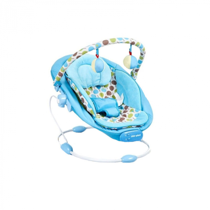 Balansoar muzical cu vibratii pentru bebelusi BabyMix BR245A, Albastru [2]