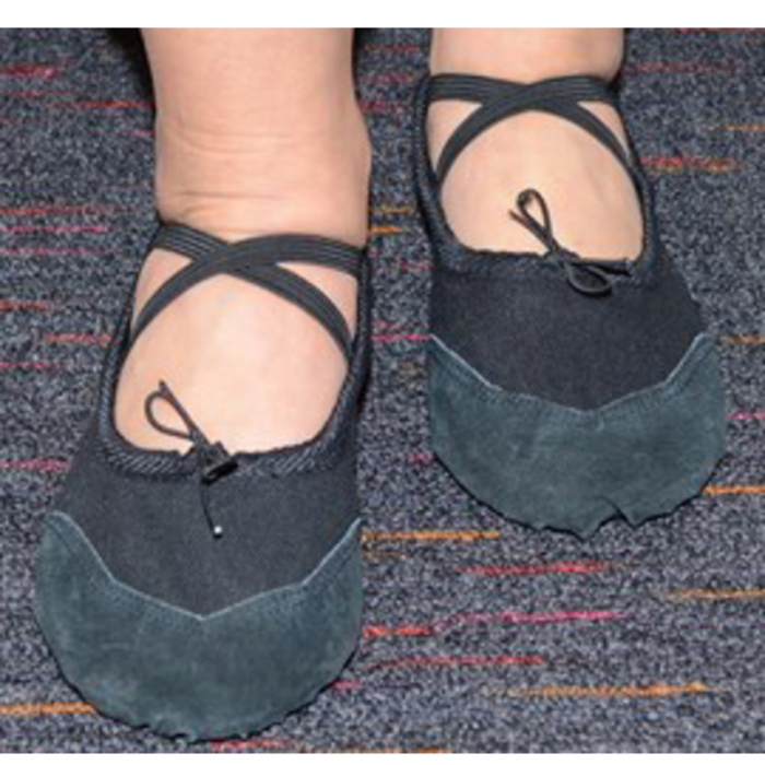 Pantofi din piele si panza pentru balet, gimnastica si dans, Mini Junior PB1111N, Negru [5]