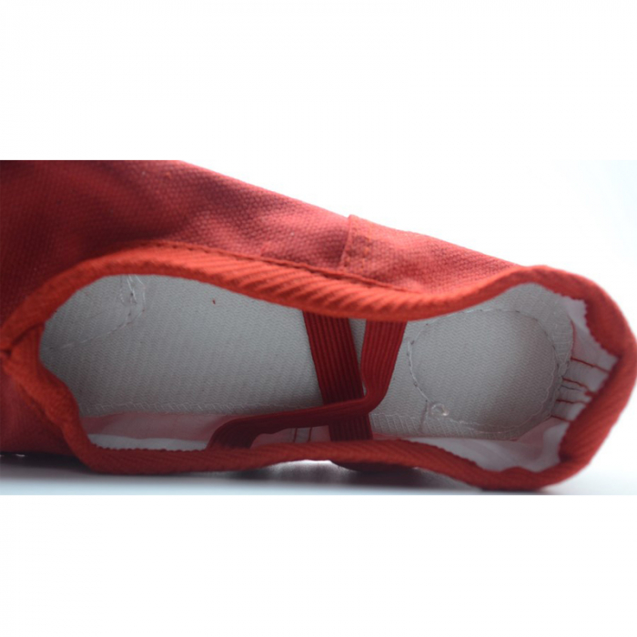 Pantofi din piele si panza pentru balet, gimnastica si dans, Mini Junior PB1111R, Rosu [6]