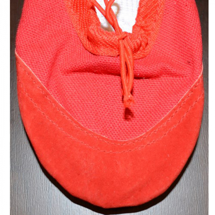 Pantofi din piele si panza pentru balet, gimnastica si dans, Mini Junior PB1111R, Rosu [5]