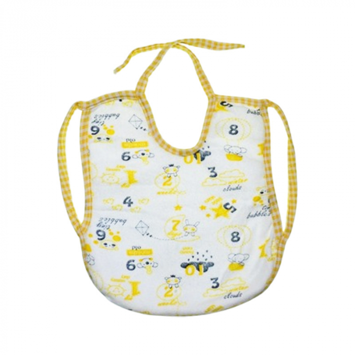 Baveta cu 2 straturi, impermeabila pentru bebe, Mini Junior BV0109IG2, Galben [1]