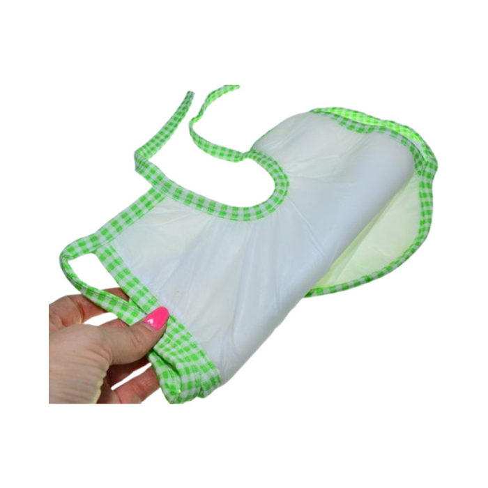 Baveta cu 2 straturi, impermeabila pentru bebe, Mini Junior BV0109IV, Verde [2]