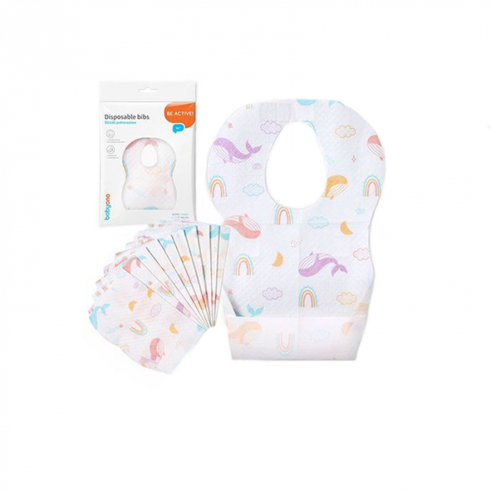 Bavete de unica folosinta pentru bebelusi BabyOno 878 10 bucati, Alb [2]