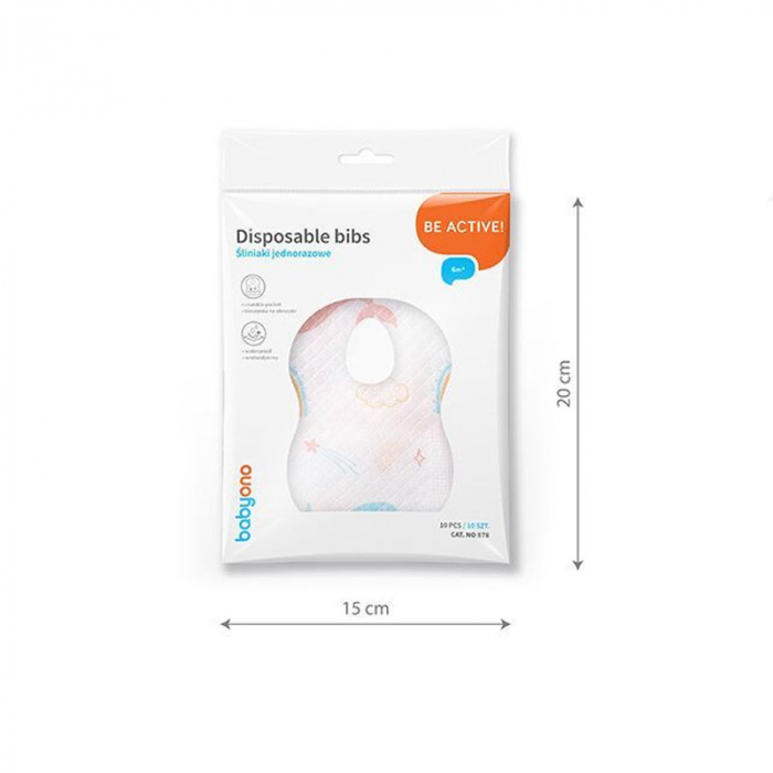 Bavete de unica folosinta pentru bebelusi BabyOno 878 10 bucati, Alb [4]