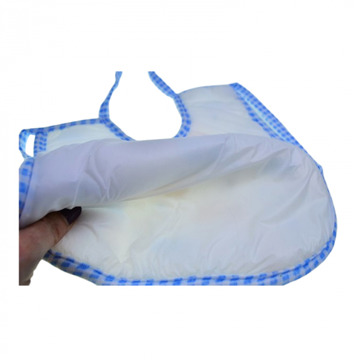 Baveta cu 2 straturi, impermeabila pentru bebe, Mini Junior BVT0805A, Albastru [3]