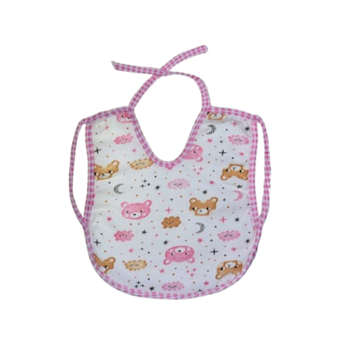 Baveta cu 2 straturi, impermeabila pentru bebe, Mini Junior BVT0805R, Roz [1]