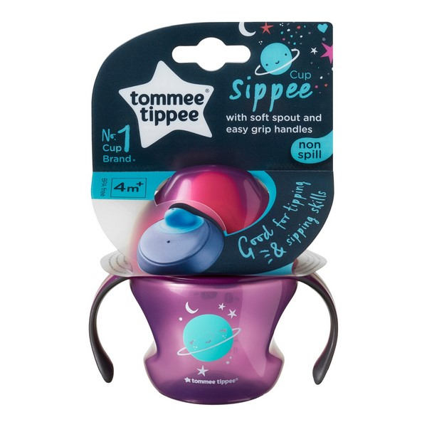 Biberon din polipropilena, anticurgere, cu cioc si manere, 150 ml, Tommee Tippee 471505, Roz [2]